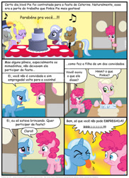Size: 794x1088 | Tagged: safe, artist:kturtle, character:pinkie pie, character:trixie, species:pony, species:unicorn, comic:the story of granny pie, comic, female, filly, granny pie, mare, portuguese, translation