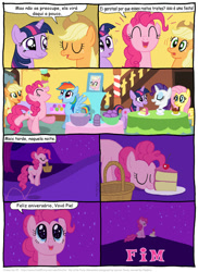 Size: 795x1094 | Tagged: safe, artist:kturtle, character:applejack, character:pinkie pie, character:rainbow dash, character:rarity, character:twilight sparkle, comic:the story of granny pie, comic, feels, portuguese, translation