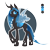 Size: 950x953 | Tagged: safe, artist:silkensaddle, character:queen chrysalis, species:changeling, blue changeling, commission, female, solo