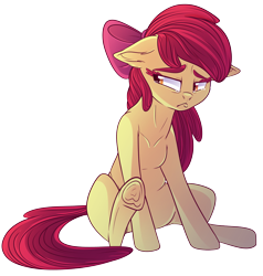 Size: 5279x5551 | Tagged: safe, artist:elskafox, character:apple bloom, absurd resolution, crying, female, floppy ears, frog (hoof), sad, simple background, solo, transparent background, underhoof
