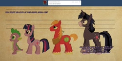 Size: 2000x1000 | Tagged: safe, artist:advanceddefense, character:big mcintosh, character:spike, character:twilight sparkle, species:earth pony, species:pony, line-up, male, size chart, stallion, tumblr, twilight unbound, werelight shine