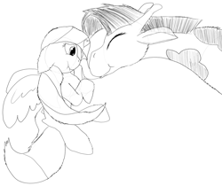 Size: 1280x1075 | Tagged: safe, artist:firefanatic, character:fluttershy, boop, cute, fluffy, giraffe, heart, licking, rough sketch, scrunchy face, tongue out