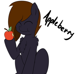 Size: 1106x1050 | Tagged: safe, artist:sojek, oc, oc only, oc:appleberry, apple, eating, food, hoof hold, request