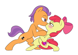 Size: 2000x1417 | Tagged: safe, artist:victoreach, character:apple bloom, character:tender taps, ship:tenderbloom, cutie mark, dancing, female, kissing, male, shipping, straight, the cmc's cutie marks