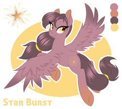 Size: 1071x950 | Tagged: safe, artist:silkensaddle, oc, oc only, oc:star burst, species:pegasus, species:pony, female, looking at you, reference sheet, solo, spread wings, wings