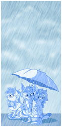 Size: 3943x8000 | Tagged: safe, artist:elskafox, oc, oc only, oc:artline, oc:deirdre, oc:inkjoy, absurd resolution, rain, umbrella