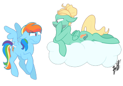 Size: 5000x3500 | Tagged: safe, artist:befishproductions, character:rainbow dash, character:zephyr breeze, episode:flutter brutter, g4, my little pony: friendship is magic, signature, simple background, transparent background