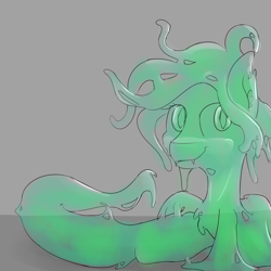 Size: 1600x1600 | Tagged: source needed, safe, artist:ampderg, oc, oc only, species:lamia, badumsquish approved, female, goo pony, hybrid, original species, slime, slimia, solo