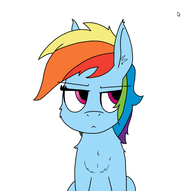 Size: 770x770 | Tagged: safe, artist:dragonpone, derpibooru original, character:rainbow dash, animated, chest fluff, cursor, female, looking at something, simple background, solo, transparent background