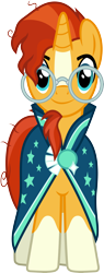 Size: 3044x8000 | Tagged: safe, artist:chainchomp2, character:sunburst, species:pony, species:unicorn, episode:the crystalling, g4, my little pony: friendship is magic, .svg available, absurd resolution, cape, clothing, front, glasses, male, simple background, solo, stallion, sunburst's glasses, sunburst's robe, transparent background, vector