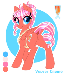 Size: 950x1105 | Tagged: safe, artist:silkensaddle, oc, oc only, oc:velvet creme, species:pegasus, species:pony, eyelashes, female, looking at you, looking back, plot, reference sheet, solo