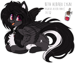 Size: 1059x894 | Tagged: safe, artist:tenebristayga, oc, oc only, oc:beta albireo cygni, species:pegasus, species:pony, chest fluff, collar, digital art, ear fluff, female, fluffy, jewelry, pendant, pigtails, red eyes, simple background, solo, transparent background