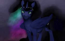 Size: 1484x932 | Tagged: safe, artist:colorlesscupcake, character:princess luna, female, heart, sad, solo