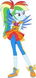 Size: 6457x13911 | Tagged: safe, artist:sugar-loop, character:rainbow dash, equestria girls:legend of everfree, g4, my little pony: equestria girls, my little pony:equestria girls, absurd resolution, clothing, crossed arms, crystal guardian, crystal wings, female, ponied up, pony ears, ponytail, shoes, simple background, sneakers, solo, transparent background, vector, winged shoes, wings