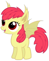Size: 4831x6000 | Tagged: safe, artist:magister39, character:apple bloom, species:bat pony, species:pony, absurd resolution, adorabloom, bat ponified, bloombat, cute, fangs, female, race swap, simple background, solo, transparent background, vector