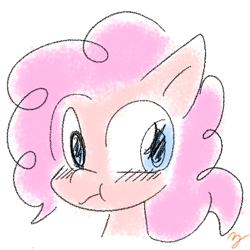 Size: 559x558 | Tagged: safe, artist:zutcha, character:pinkie pie, blushing, female, solo