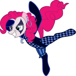 Size: 5956x6000 | Tagged: safe, artist:magister39, character:pinkie pie, nightmareverse, absurd resolution, alternate universe, female, harlequin, mask, simple background, solo, transparent background, vector