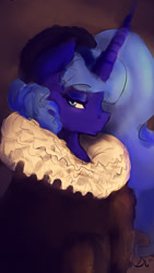 Size: 1080x1920 | Tagged: safe, artist:thelunarmoon, character:princess luna, clothing, female, fine art parody, painting, rembrandt, ruff (clothing), solo