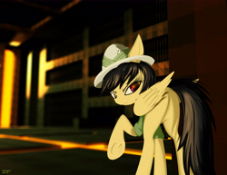 Size: 6600x5100 | Tagged: safe, artist:styroponyworks, character:daring do, 3d, absurd resolution, blender, female, lava, looking back, mixed media, plot, raised hoof, rear view, solo, temple, underhoof