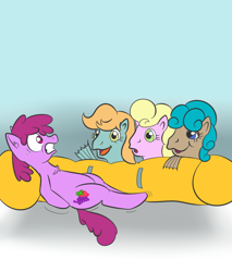 Size: 850x1000 | Tagged: safe, artist:yakoshi, character:berry punch, character:berryshine, species:sea pony, scared