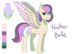 Size: 7016x4961 | Tagged: safe, artist:elskafox, oc, oc only, oc:heather belle, parent:fluttershy, parent:twilight sparkle, parents:twishy, species:pony, absurd resolution, magical lesbian spawn, offspring, reference sheet, simple background, solo, white background