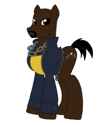 Size: 2088x2336 | Tagged: safe, artist:edcom02, artist:jmkplover, species:earth pony, species:pony, chains, crossover, luke cage, marvel, ponified, simple background, solo, transparent background