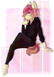 Size: 4961x7016 | Tagged: safe, artist:elskafox, oc, oc only, oc:artline, species:anthro, species:earth pony, species:pony, species:unguligrade anthro, absurd resolution, clothing, phone, solo