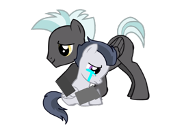 Size: 960x720 | Tagged: safe, artist:jawsandgumballfan24, character:rumble, character:thunderlane, species:pegasus, species:pony, 1000 hours in ms paint, brotherly love, brothers, comforting, crying, hug, pony creator, simple background, transparent background