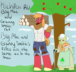 Size: 1634x1547 | Tagged: safe, artist:reneesdetermination, character:big mcintosh, character:granny smith, species:anthro, species:unguligrade anthro, male