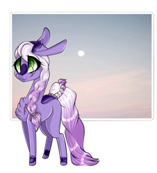 Size: 1110x1229 | Tagged: safe, artist:xxmissteaxx, oc, oc only, oc:purple haze, species:earth pony, species:pony, braid, chest fluff, female, mare, solo