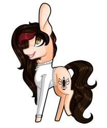 Size: 1024x1228 | Tagged: safe, artist:xxmissteaxx, oc, oc only, oc:blits, species:earth pony, species:pony, chibi, clothing, female, mare, simple background, solo, sweater, transparent background