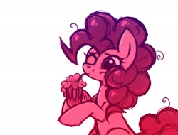 Size: 2100x1600 | Tagged: safe, artist:mirtash, rcf community, character:pinkie pie, species:earth pony, species:pony, drink, drinking, female, mare, milkshake, simple background, sketch, solo, straw