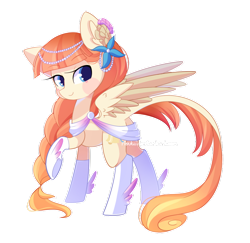 Size: 800x777 | Tagged: safe, artist:riouku, oc, oc only, oc:belle serene, species:pegasus, species:pony, clothing, female, mare, socks, solo