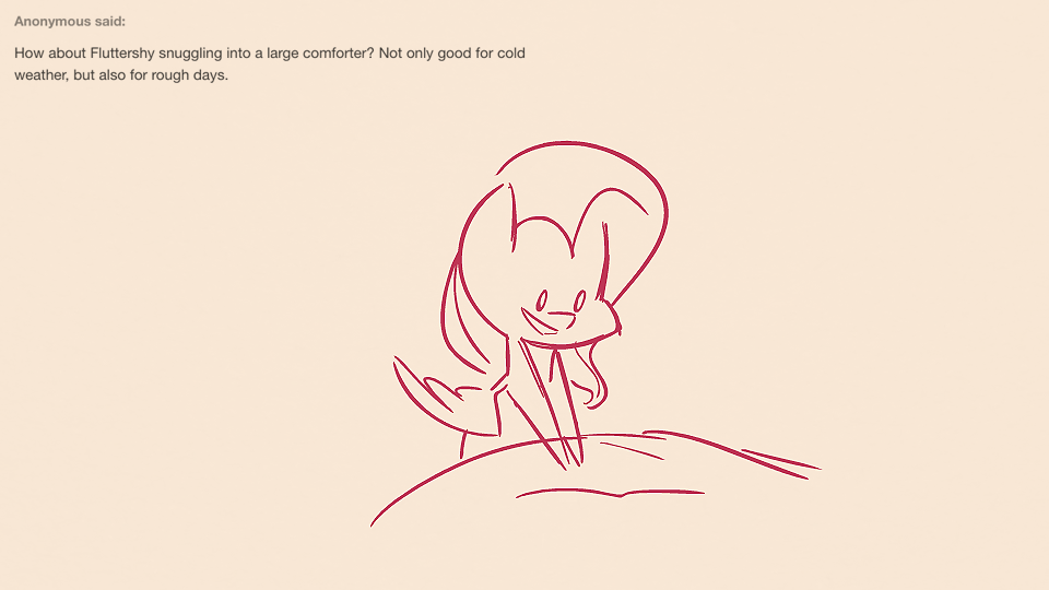 Size: 960x540 | Tagged: safe, artist:fluttershythekind, character:fluttershy, species:pegasus, species:pony, :>, animated, ask, blanket, blanket burrito, cute, female, fluttershythekind is trying to murder us, gif, mare, open mouth, pony burrito, prone, rolling, shyabetes, sitting, smiling, solo, tumblr, weapons-grade cute, wrapped up