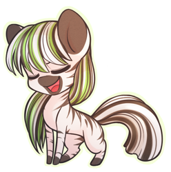 Size: 518x523 | Tagged: safe, artist:spittfireart, oc, oc only, oc:jack hyperfreak, species:zebra, chibi, cute, eyes closed, open mouth, simple background, smiling, solo, transparent background