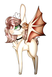 Size: 909x1345 | Tagged: safe, artist:xxmissteaxx, oc, oc only, oc:winter rose, species:bat pony, species:pony, chest fluff, female, mare, simple background, solo, transparent background