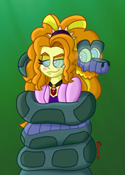 Size: 750x1050 | Tagged: safe, artist:snakeythingy, character:adagio dazzle, equestria girls:rainbow rocks, g4, my little pony: equestria girls, my little pony:equestria girls, blushing, coiling, coils, cuddling, hypnotized, kaa, kaa eyes, mind control, peril, swirly eyes, the jungle book