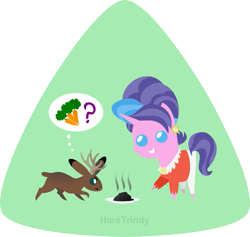 Size: 685x649 | Tagged: safe, artist:haretrinity, character:cookie crumbles, species:pony, species:unicorn, female, jackalope, mare, pointy ponies