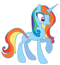 Size: 1024x1109 | Tagged: safe, artist:blah23z, character:fleur-de-lis, character:rainbow dash, species:pony, female, palette swap, recolor, solo