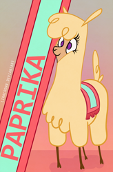 Size: 1438x2191 | Tagged: safe, artist:liracrown, community related, character:paprika paca, species:alpaca, them's fightin' herds, female, fluffy, solo, text