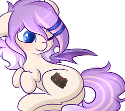 Size: 1280x1140 | Tagged: safe, artist:ashee, oc, oc only, oc:sweet tooth, species:bat pony, species:pony, cute, one eye closed, simple background, solo, transparent background, wink