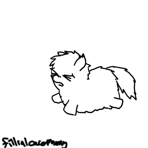 Size: 504x504 | Tagged: safe, artist:fillialcacophony, animated, fart, fart noise, fluffy pony, frame by frame, onomatopoeia, solo, sound effects, swag, yaranaika