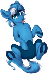Size: 561x867 | Tagged: safe, artist:silentwulv, oc, oc only, oc:snow sailor, species:pony, species:unicorn, female, looking at you, mare, simple background, solo, tongue out, transparent background, underhoof