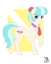 Size: 2400x3000 | Tagged: safe, artist:souladdicted, character:coco pommel, species:earth pony, species:pony, cocobetes, cute, female, looking at you, mare, raised hoof, request, requested art, smiling, solo