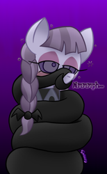 Size: 740x1200 | Tagged: safe, artist:snakeythingy, character:inky rose, species:pony, episode:honest apple, g4, my little pony: friendship is magic, blushing, coils, hypnosis, kaa eyes, muffled moaning, snake, story included, swirly eyes