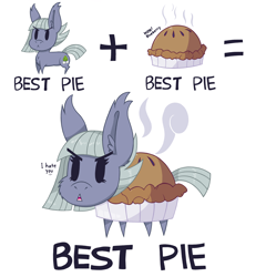 Size: 2500x2600 | Tagged: safe, artist:dragonpone, derpibooru original, character:limestone pie, species:earth pony, species:pony, :<, angry, best pie, cheek fluff, chest fluff, combination, cute, dialogue, ear fluff, equation, female, fluffy, food, food pony, frown, glare, limabetes, mare, open mouth, original species, pie, pie pony, simple background, solo, steam, wat, white background
