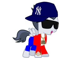Size: 800x600 | Tagged: safe, artist:jawsandgumballfan24, edit, character:rumble, species:pony, clothing, colt, douchebag, gangster, hat, male, mlb, new york yankees, simple background, solo, white background