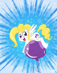 Size: 638x825 | Tagged: safe, artist:bunnimation, character:surprise, species:pony, g1, balloon, balloon sitting, female, g1 to g4, generation leap, happy, looking at you, open mouth, solo