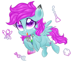 Size: 3696x3108 | Tagged: safe, artist:kaikururu, oc, oc only, species:pony, science, simple background, solo, test tube, transparent background