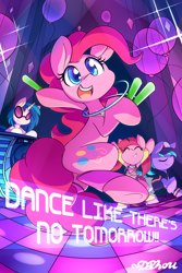 Size: 720x1080 | Tagged: safe, artist:dshou, character:azure velour, character:dj pon-3, character:pacific glow, character:pinkie pie, character:vinyl scratch, species:earth pony, species:pony, species:unicorn, dancing, female, mare, party, rave, sunglasses, sweet dreams fuel